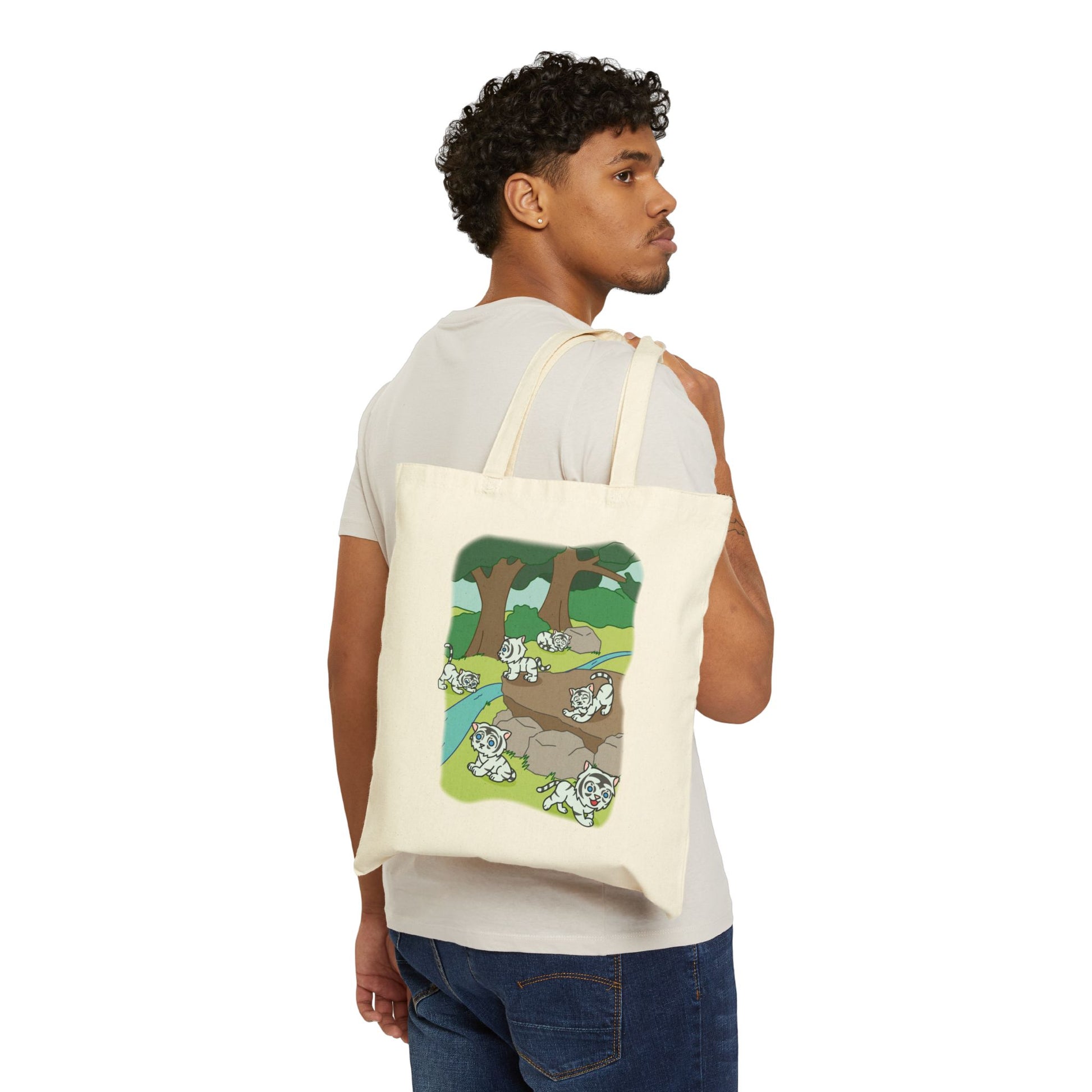 Blessed Baekho - 15" x 16" - Natural and Black - Tote Bag