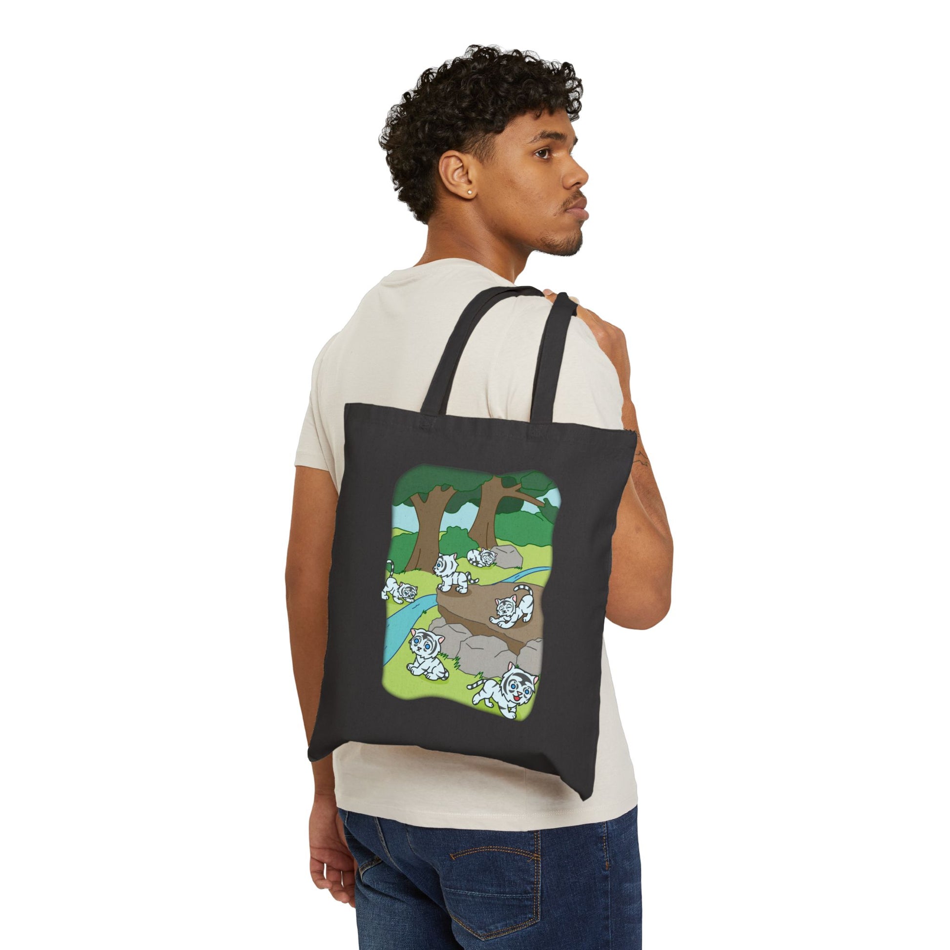 Blessed Baekho - 15" x 16" - Natural and Black - Tote Bag