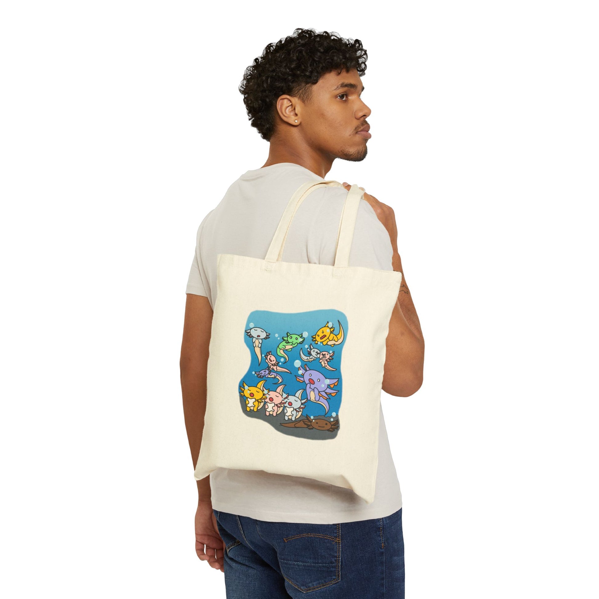 Lazy Lotto - 15" x 16" - Natural and Black - Tote Bag