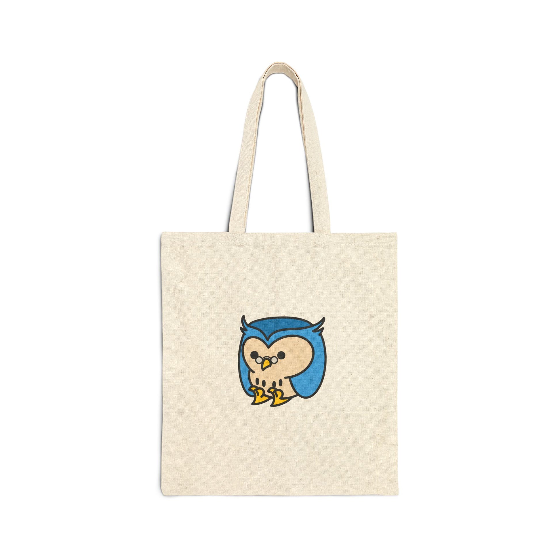 Observant Owlbert - 15" x 16" - Natural and Black - Tote Bag