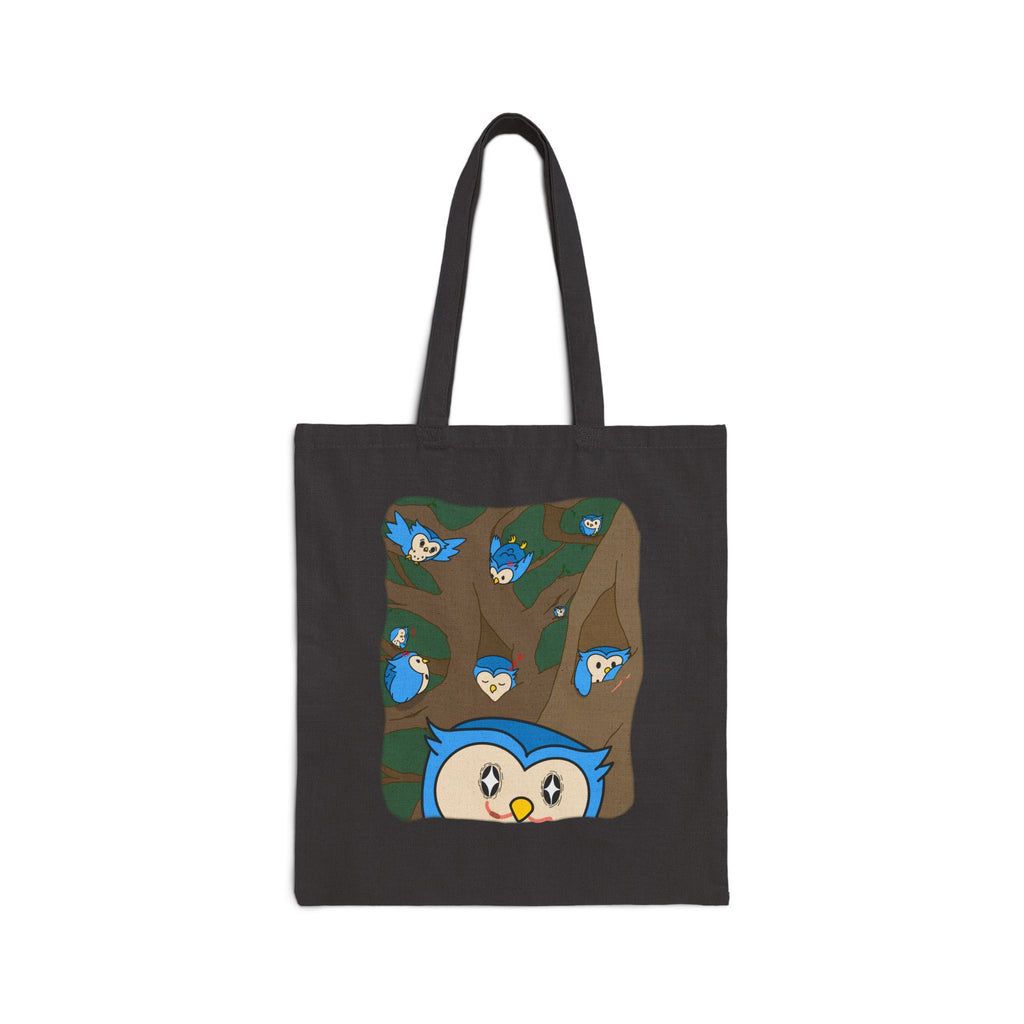Observant Owlbert - 15" x 16" - Natural and Black - Tote Bag