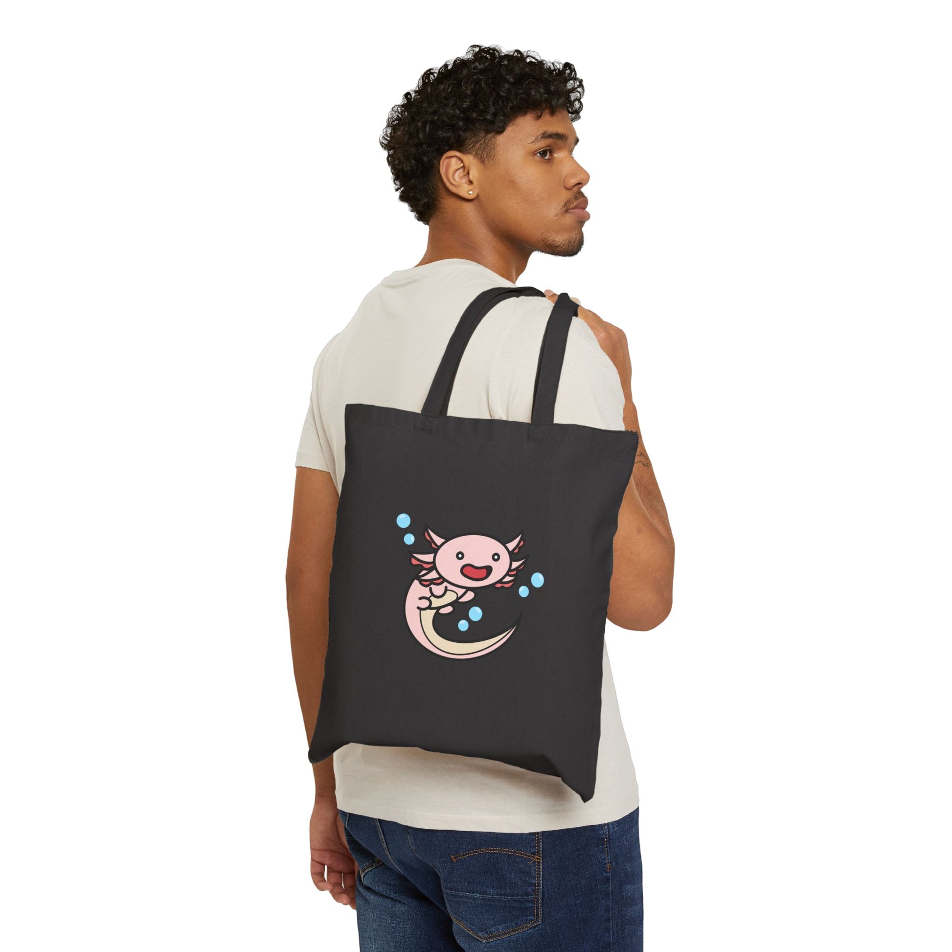 Lazy Lotto - 15" x 16" - Natural and Black - Tote Bag