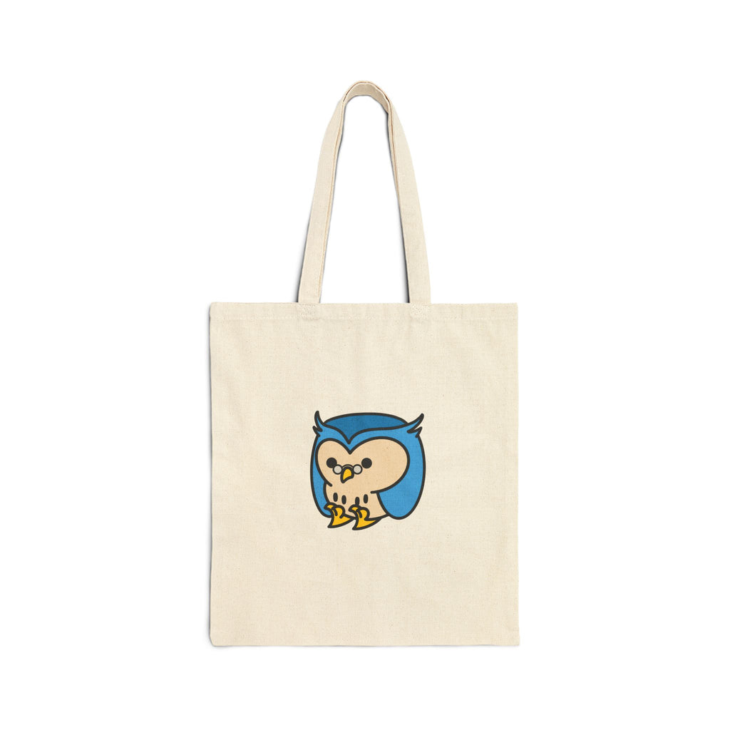 Observant Owlbert - 15" x 16" - Natural and Black - Tote Bag